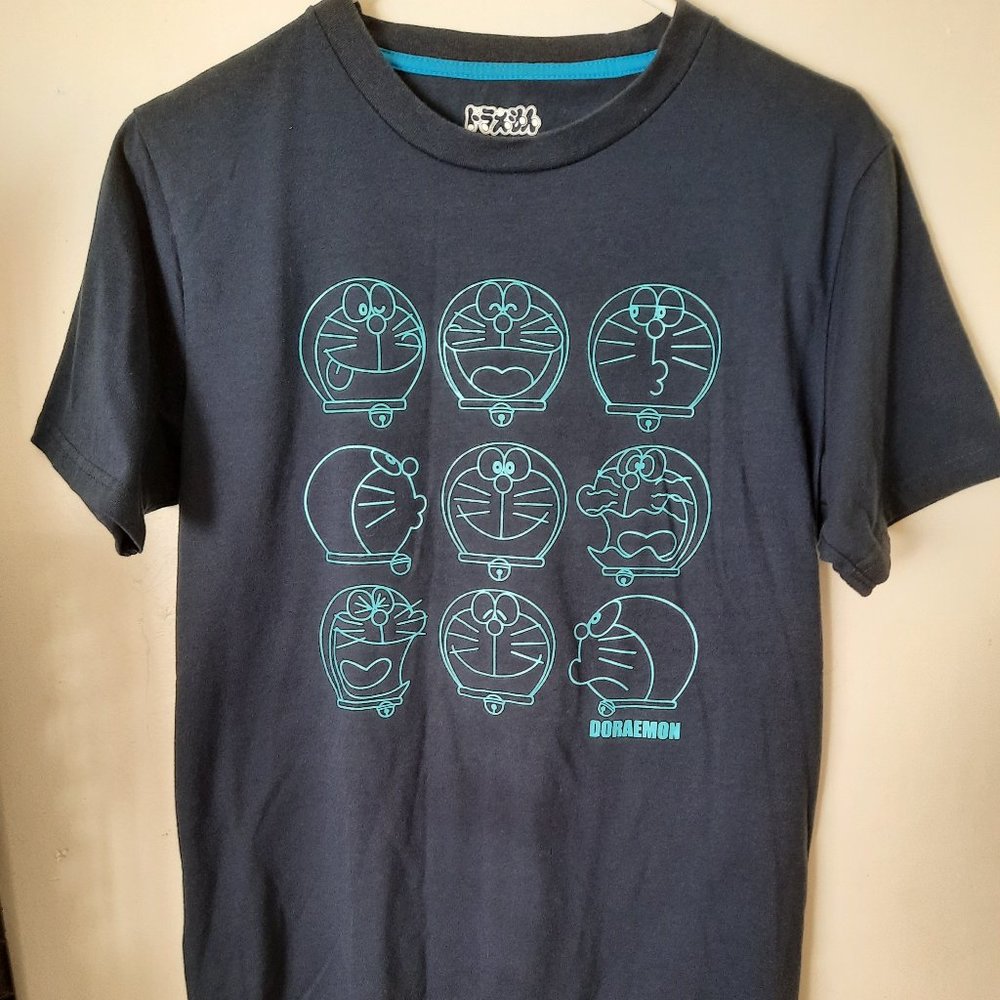 Unisex DORAEMON t shirt L anime  Japan Mount Fuji manga otaku cute kawaii cat